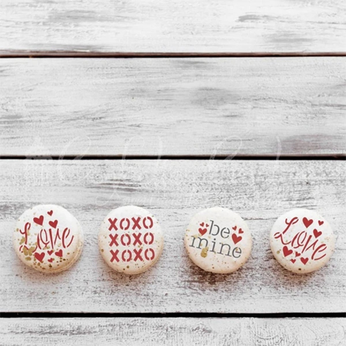 Confection Couture Valentines Round Cookie Stencil, 3-Piece Set image 1