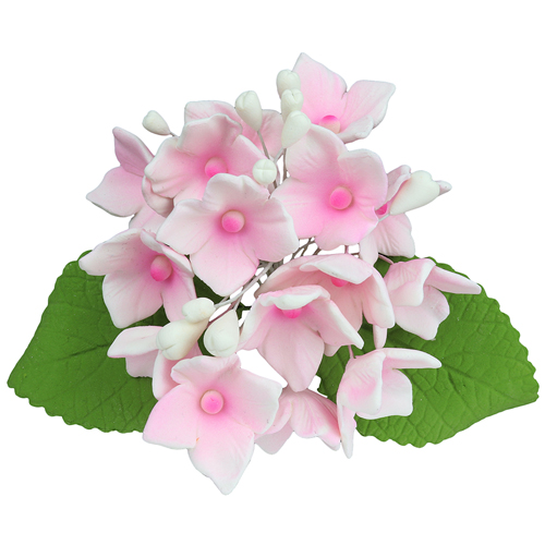 O'Creme Pink Hydrangea Spray Gumpaste Flowers - Set of 3 image 1