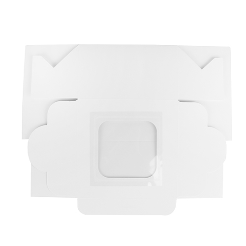 O'Creme White Cardboard Cake Box with Window, 8" x 8" x 4" - Pack of 5 image 2