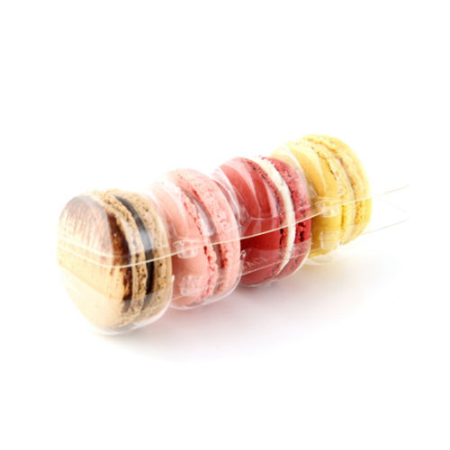 Packnwood Insert for 4 Macarons with Clip Closure, 5" x 2" x 1" - Case of 250 image 1