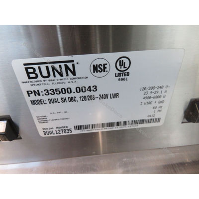 Bunn DUAL Soft Heat DBC Coffee Machine, Used Great Condition image 4