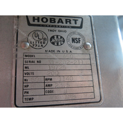 Hobart HCM-450 45 Quart Vertical Cutter Mixer, Used Excellent Condition image 5