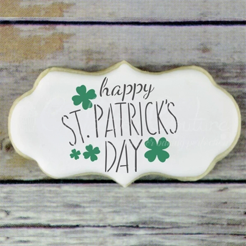 Confection Couture St. Patrick's Day Message Cookie Stencil image 1
