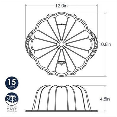 Nordicware 60th Anniversary Bundt Cake Pan, 10 to 15 Cup Bundt Baking Pans  