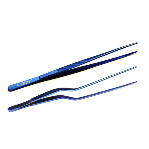 O'Creme Blue Stainless Steel Tweezers, Set of 2 image 1