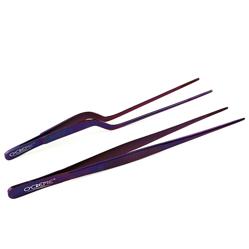 O'Creme Purple Stainless Steel Tweezers, Set of 2 image 1