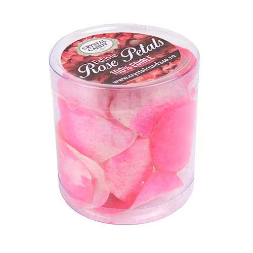 Crystal Candy Pastel Pink & White Edible Rose Petals image 1