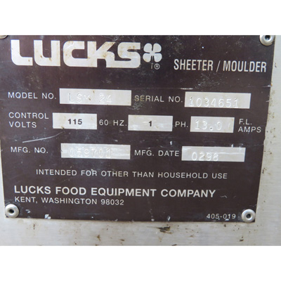 Lucks LSM24 Bread Moulder Sheeter, Used Excellent Condition image 5