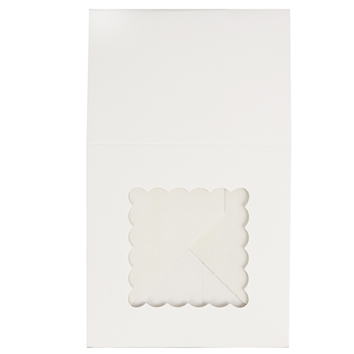 O'Creme White Cake Box with Window, 6" x 6" x 4" - Pack of 5 image 3