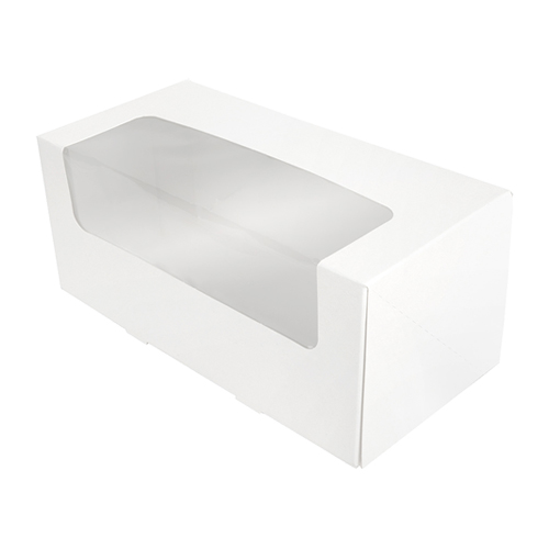 O'Creme White Window Cupcake Box, 8" x 4" x 4" - Pack of 5 image 1