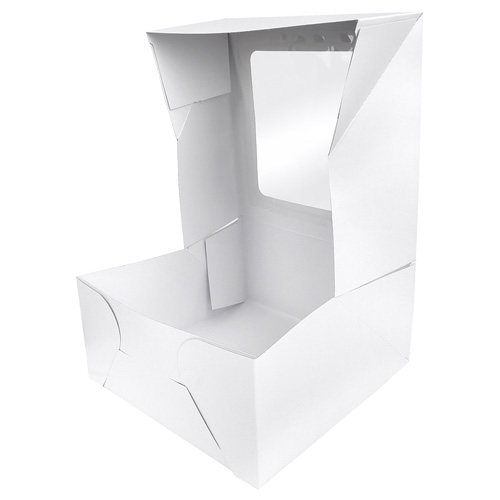 O'Creme White Pie Box with Window, 10" x 10" x 5" - Pack of 5 image 2