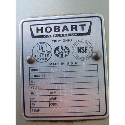 Hobart 20 Quart Mixer A200, Used Very Good Condition image 3