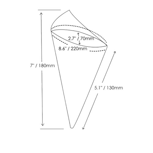 PacknWood Disposable Wooden Cone, 7.1" High - Pack of 50 image 1