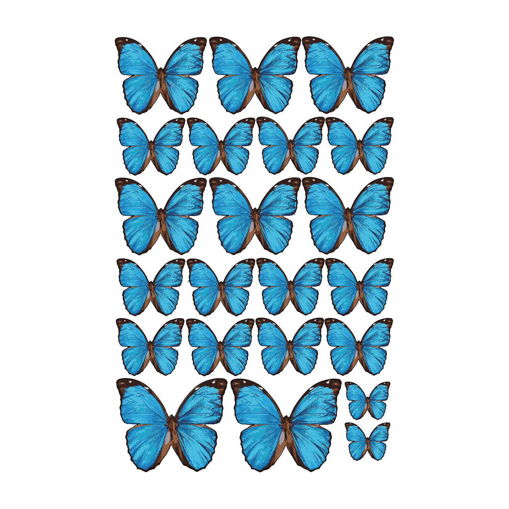 Crystal Candy Vivid Blue Edible Butterflies - Pack of 22 image 2