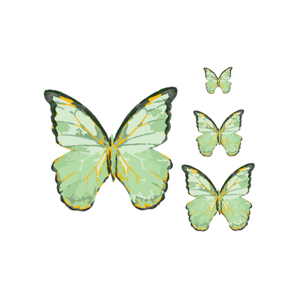 Crystal Candy Veined Green Edible Butterflies - Pack of 22 image 1