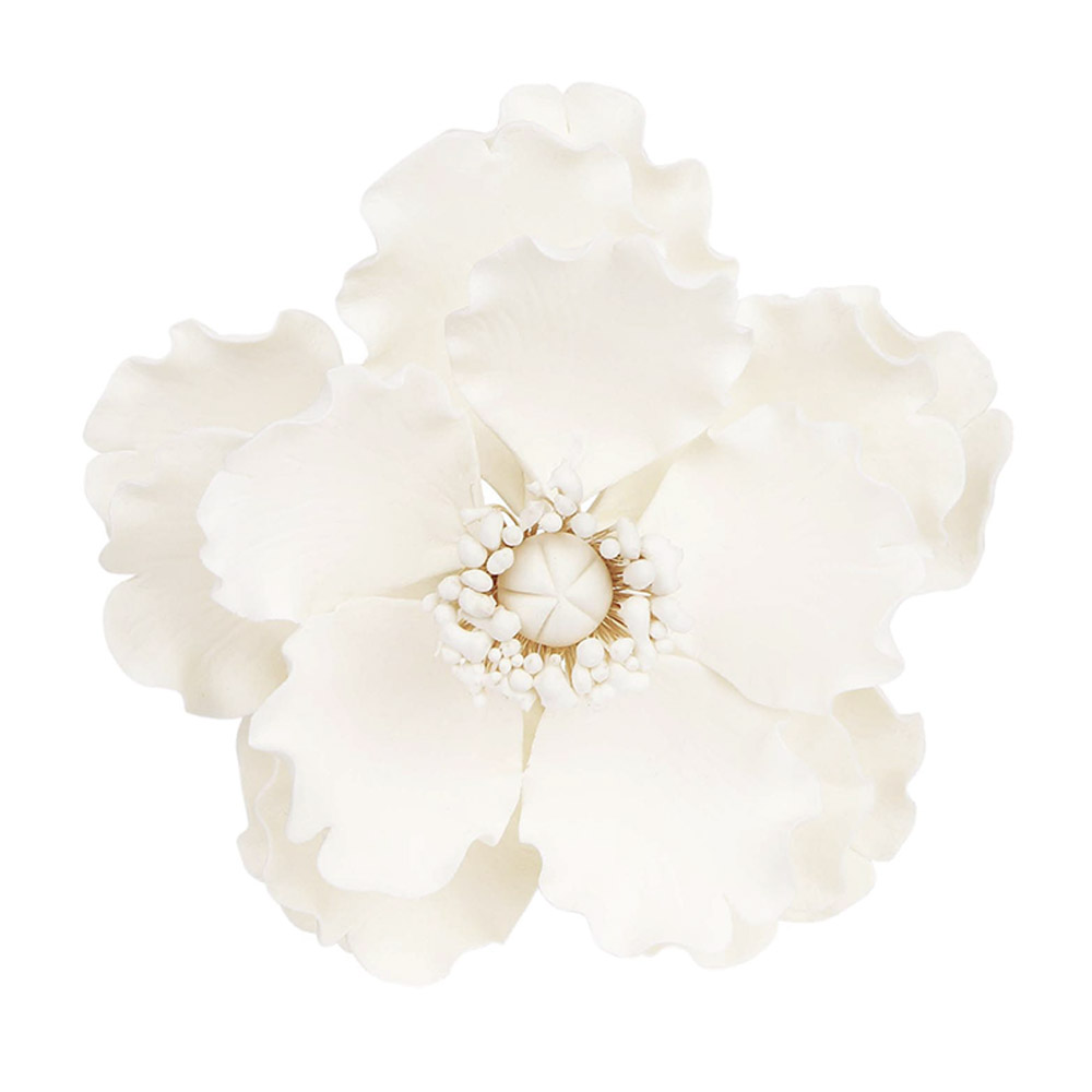 O'Creme White Poppy (Anemone) Gumpaste Flowers - Set of 3 image 1
