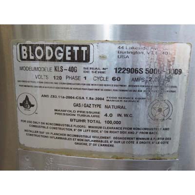 Blodgett KLS-40G 40 Gallon Gas Kettle 120V, 100,000 BTU, Used Great Condition image 5
