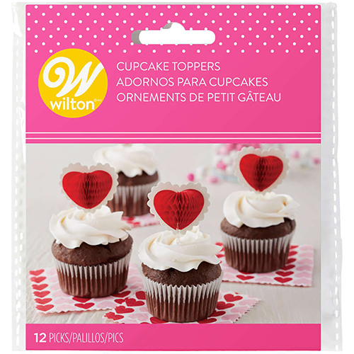 Wilton 'Heart Honeycomb' Cupcake Toppers, Pack of 12 image 1