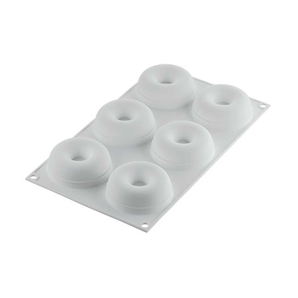 Silikomart "Donuts Gourmand 80" Silicone Baking & Freezing Mold, 2.7 oz., 6 Cavities image 1