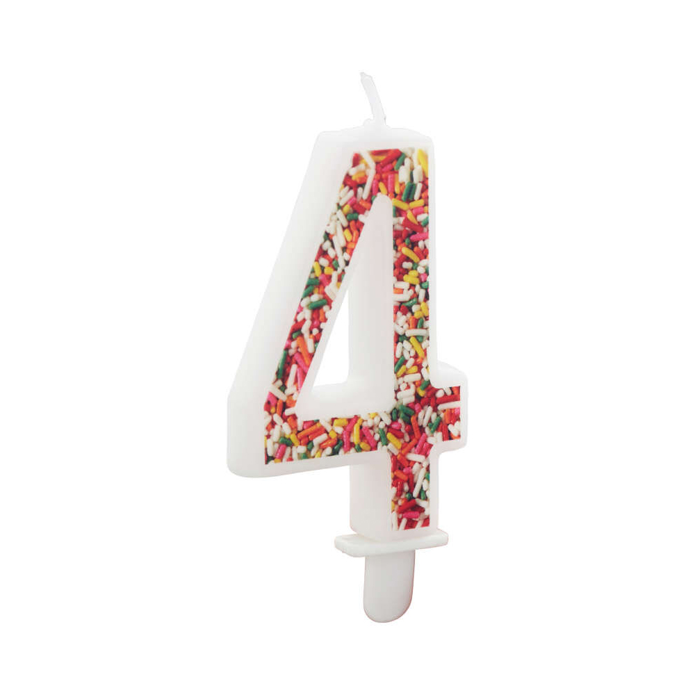 Wilton 'Number Four' Sprinkle Candle image 1