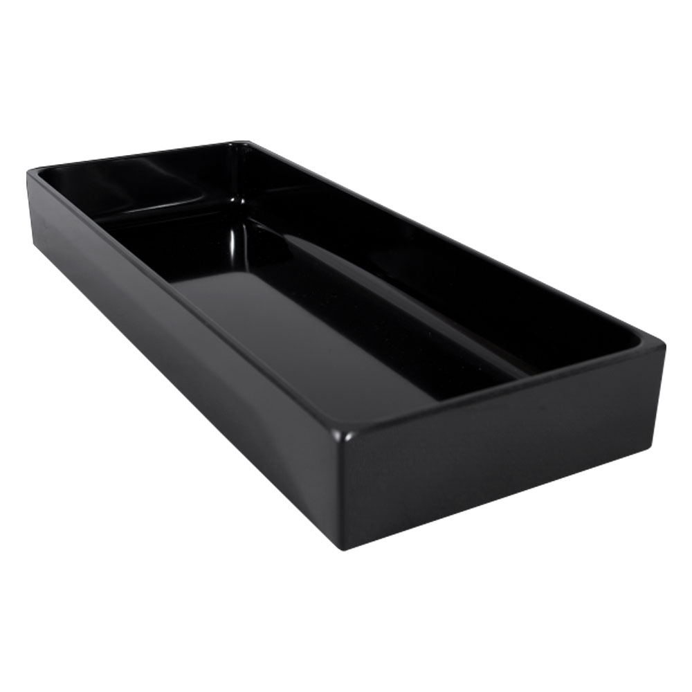 Elite Global Solutions Modern European Black Rectangular Bin, 15" x 6" x 2" image 1