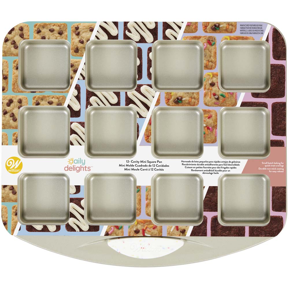 Wilton DailyDelights NonStick Mini Square Pan, 12 Cavities Muffin