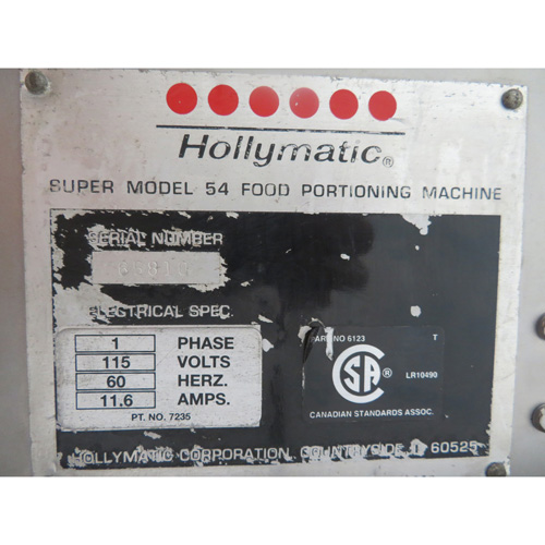 Hollymatic SUPER-54 Patty Machine, Used Great Condition image 3