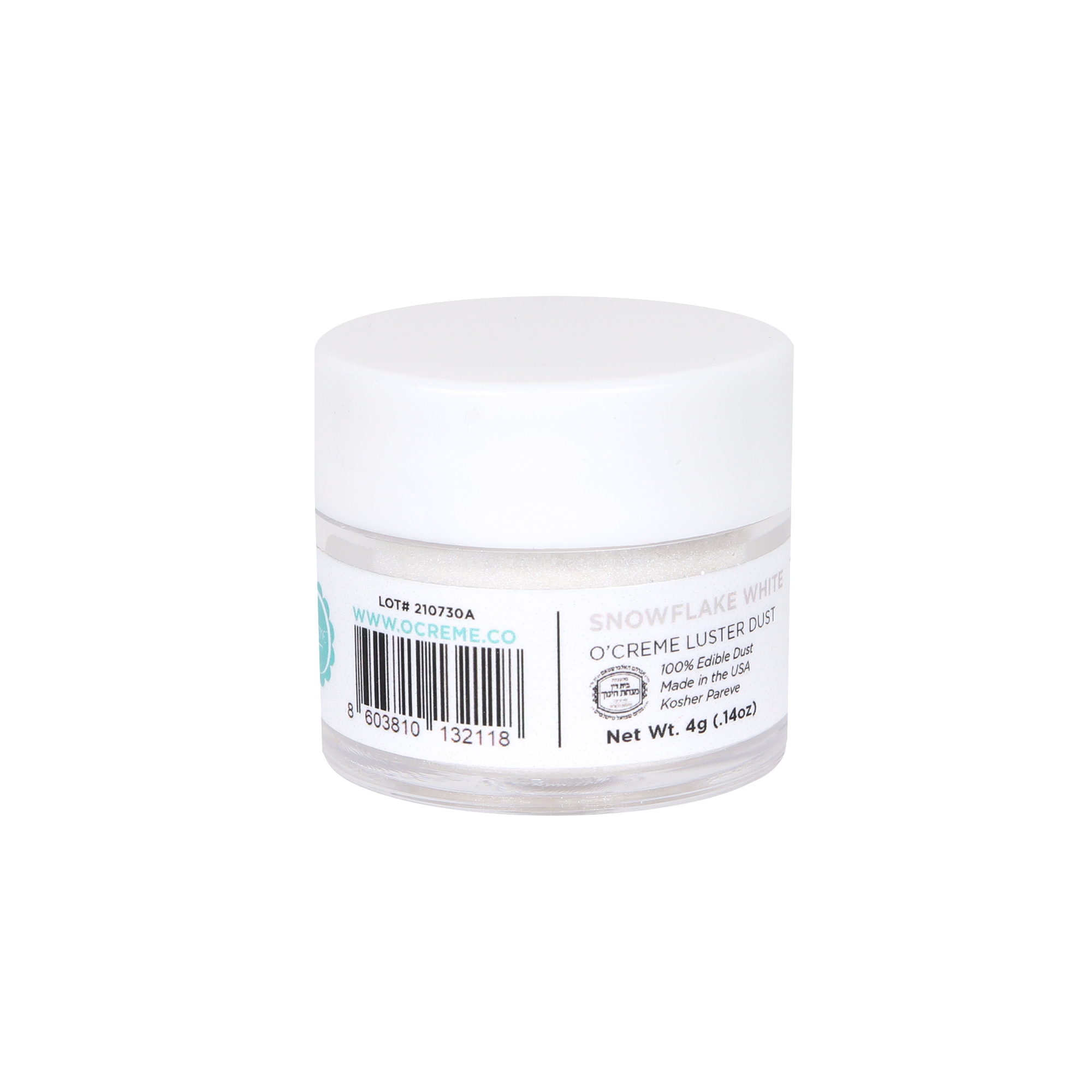 O'Creme Snowflake White Luster Dust, 4 gr. image 1