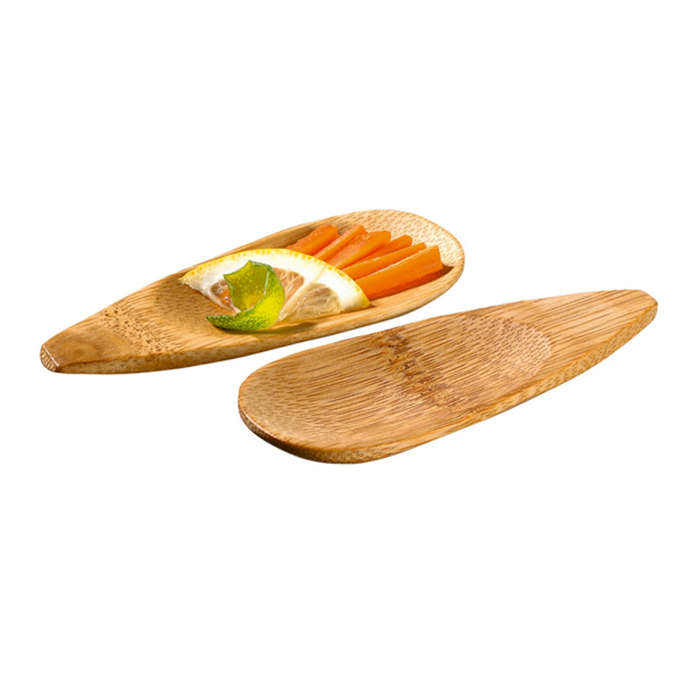 Packnwood Bamboo Mini Dish / Tasting Spoon, 3.9" - Case of 144 image 1