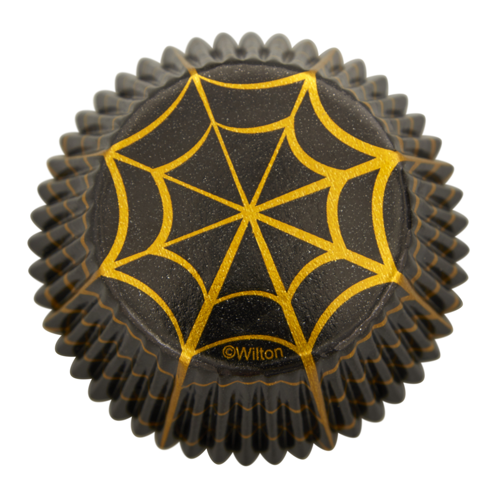 Wilton Gold Foil Spider Web Halloween Cupcake Liners, Pack of 24 image 2