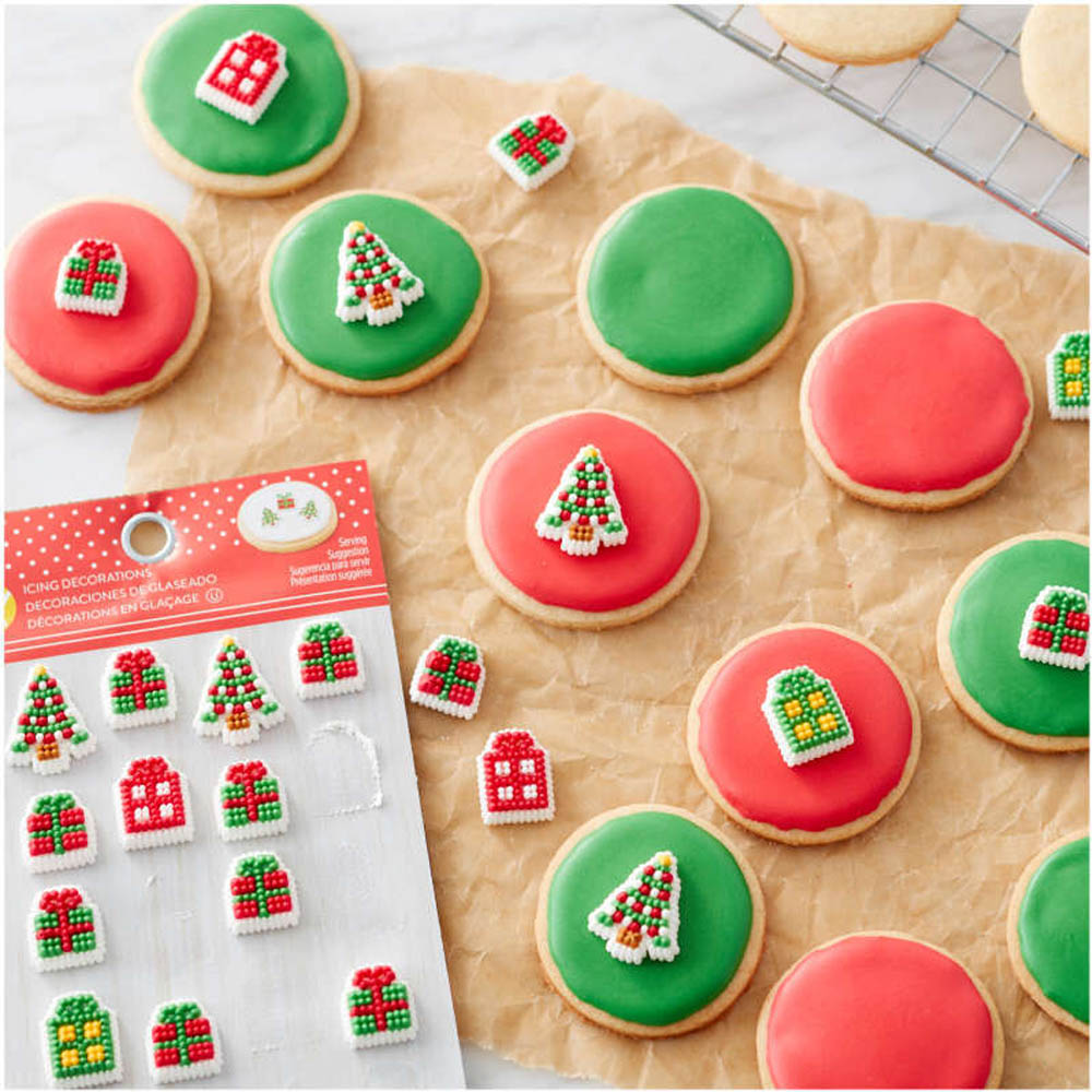 Wilton Christmas Tree and Presents Icing Decorations, Pack of 24 image 2