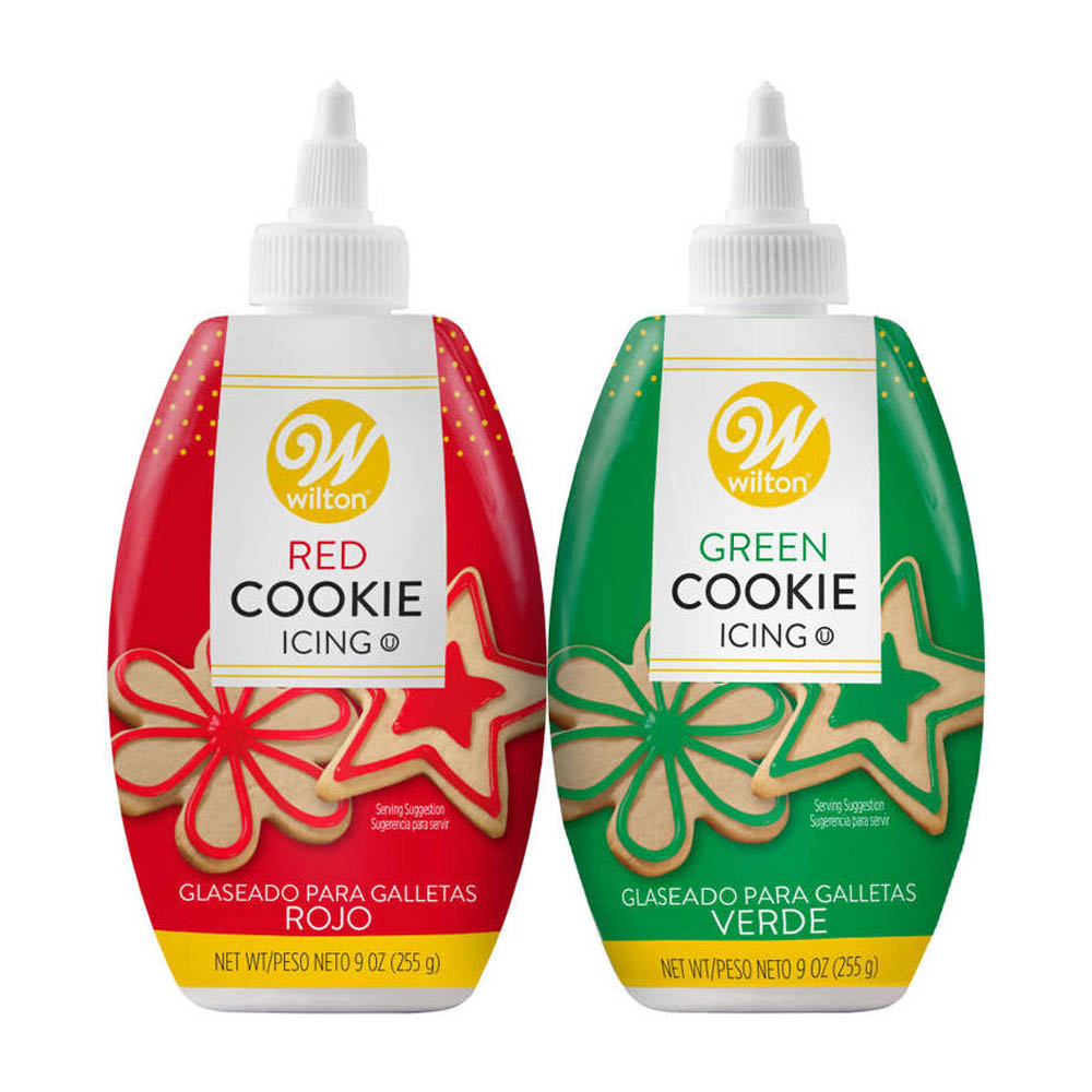 Wilton Red and Green Cookie Icing, Set of 2 image 1