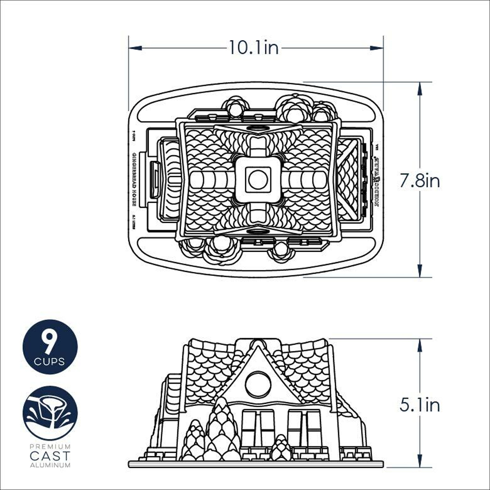 Nordic Ware Gingerbread House Bundt Pan, 9 Cup image 8