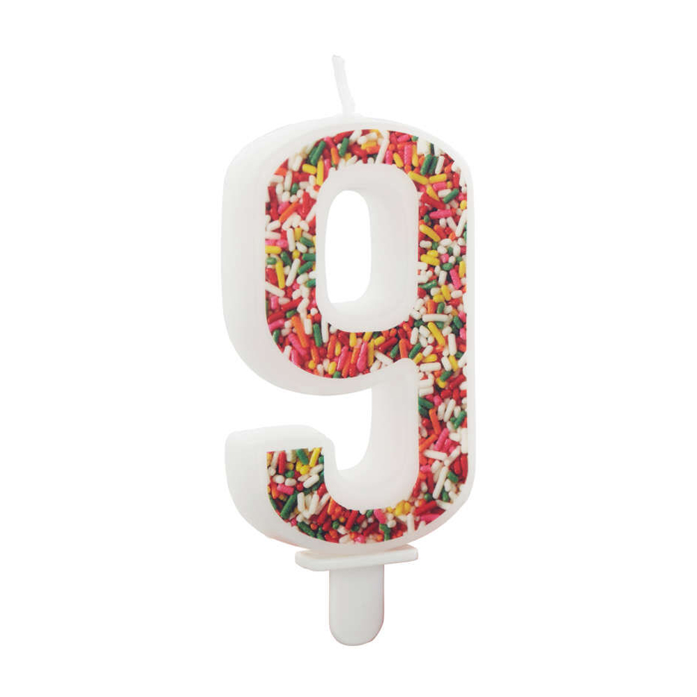 Wilton 'Number Nine' Sprinkle Candle image 1