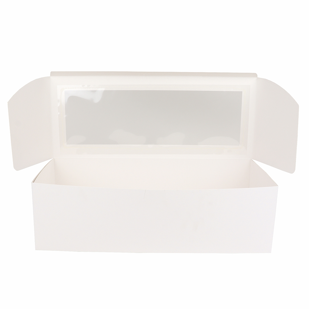 O'Creme White Log Box with Window, 17.25" x 7" x 5.25" - Case of 100 image 3