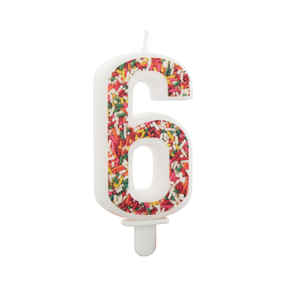 Wilton 'Number Six' Sprinkle Candle image 1