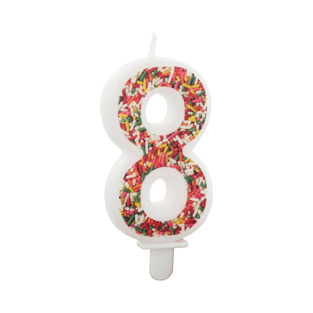 Wilton 'Number Eight' Sprinkle Candle image 1