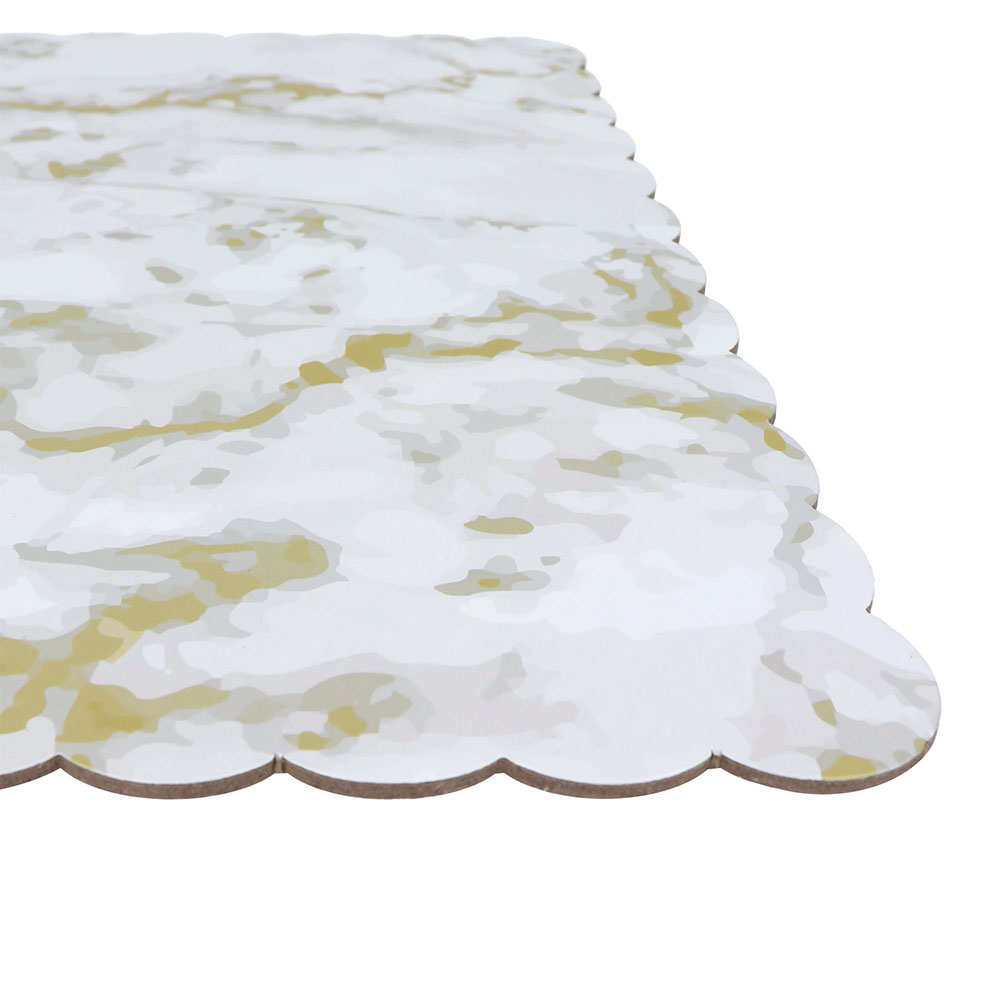 Marble-Colored Square Scalloped Cake Board, 12" - Case of 25 image 2