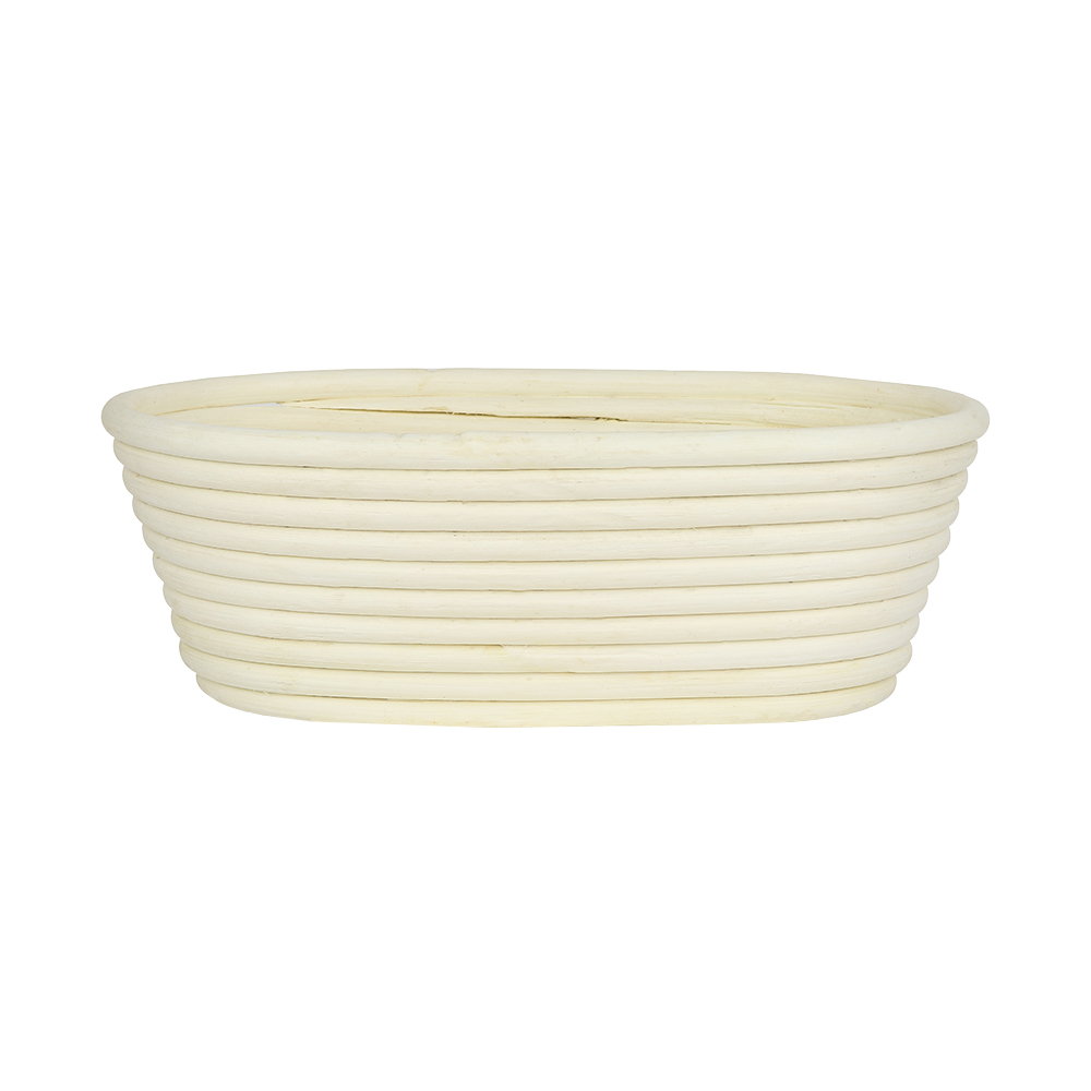 Vollum Oblong Brotform Proofing Basket with Leaf Design, 10" x 5-1/2" x 3-1/2" image 1