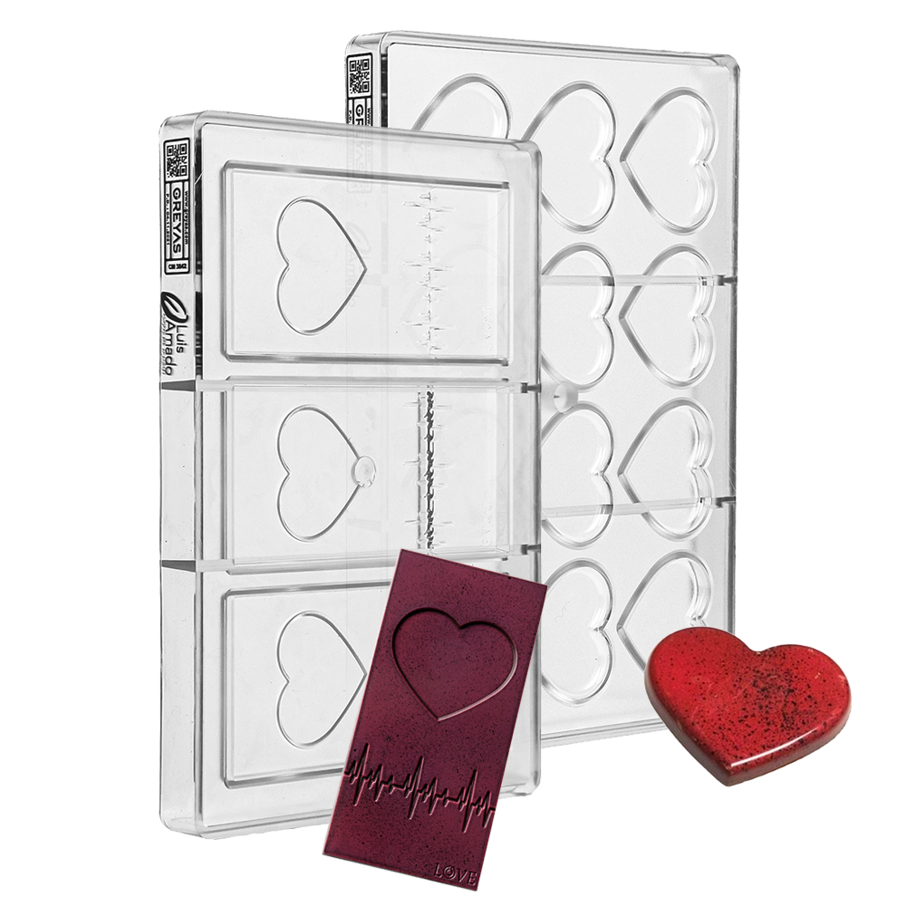 Greyas Polycarbonate Chocolate Molds, Heartbeat Bar Set by Luis Amado image 1