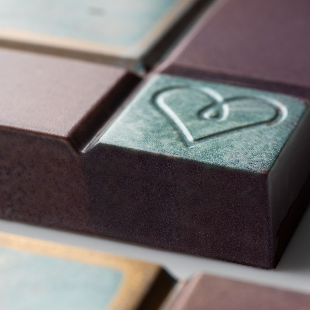 Greyas Polycarbonate Chocolate Mold, Heart Tablet by Luis Amado, 6 Cavities image 2