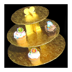 Gold Foil Covered 3-Tier Cupcake Stand image 1