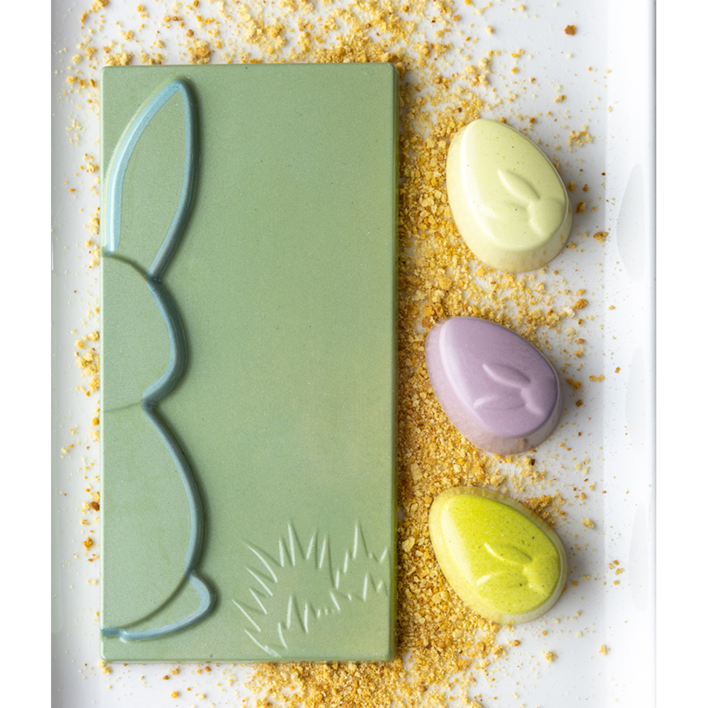 Greyas Polycarbonate Chocolate Mold, Easter Bunny Bar by Luis Amado, 3 Cavities image 3