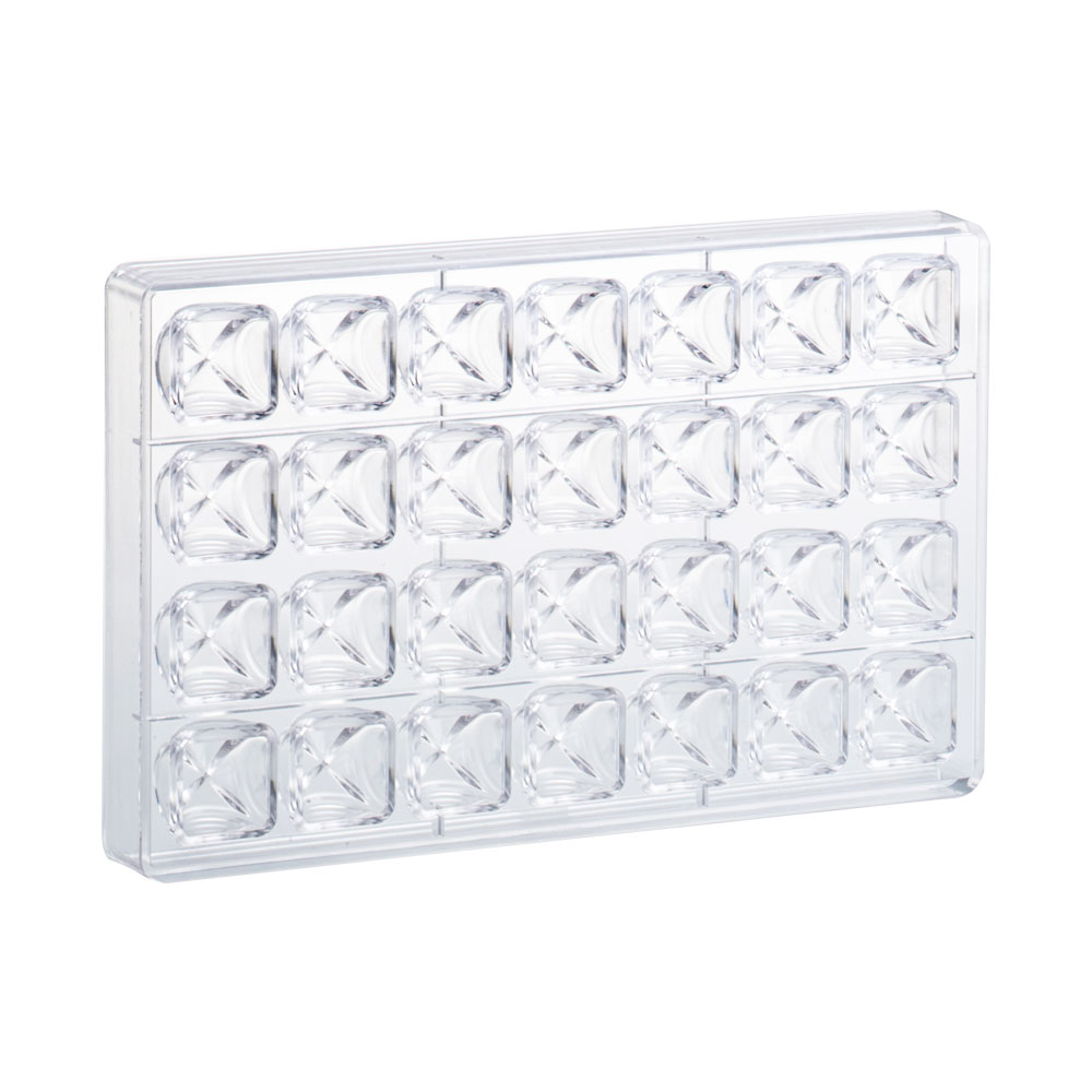 Martellato Polycarbonate Chocolate Mold, Square 28 Cavities image 1