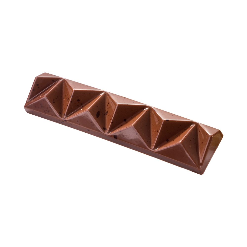 Martellato Clear Polycarbonate Chocolate Mold, Connected-Pyramids Snack Bar, 8 Cavities image 1