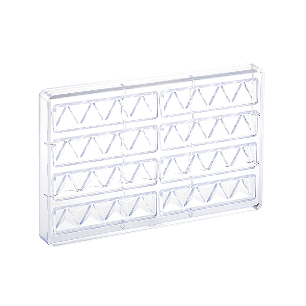 Martellato Clear Polycarbonate Chocolate Mold, Connected-Pyramids Snack Bar, 8 Cavities image 2