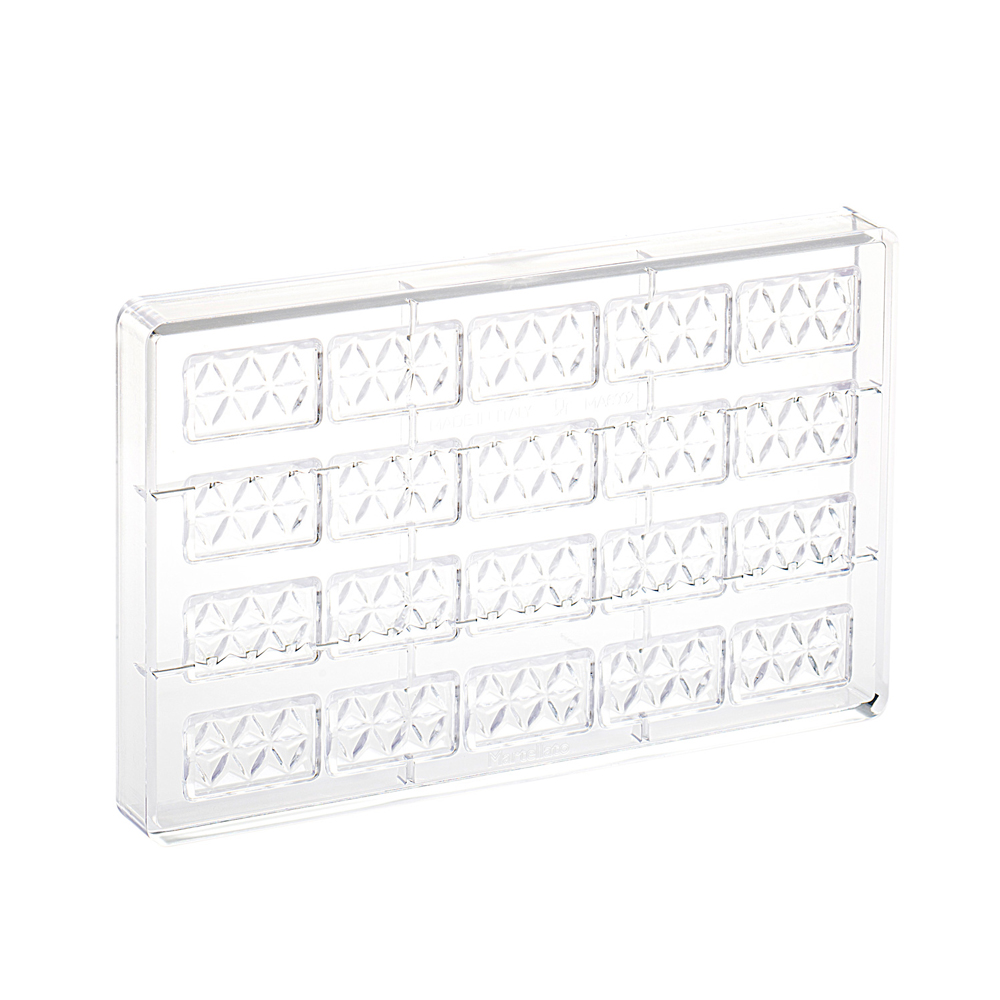 Martellato Clear Polycarbonate Chocolate Mold, Connected-Pyramids Mini Snack Bar, 20 Cavities image 1