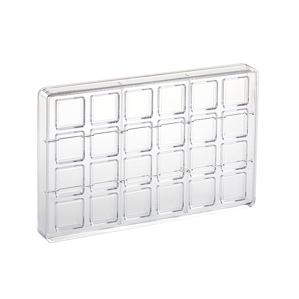 Martellato Clear Polycarbonate Chocolate Mold, Square 30x30mm x 8mm High, 24 Cavities image 2