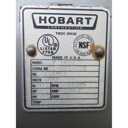 Hobart 140 Quart V1401 Mixer 460 Volt, Used Excellent Condition image 3