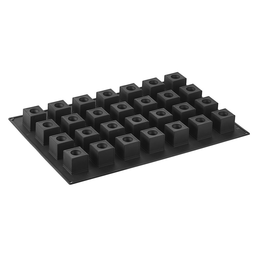 Pavoni Pavoflex Flexible non-stick mold, CUBO, 50 x 50mm h50mm, 28cav. Overall size: 600 x 400mm. image 1